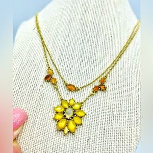 LUCKY BRAND RARE VINTAGE SEMI PRECIOUS  18 TOTAL STONE NECKLACE  IN GOLD-TONE